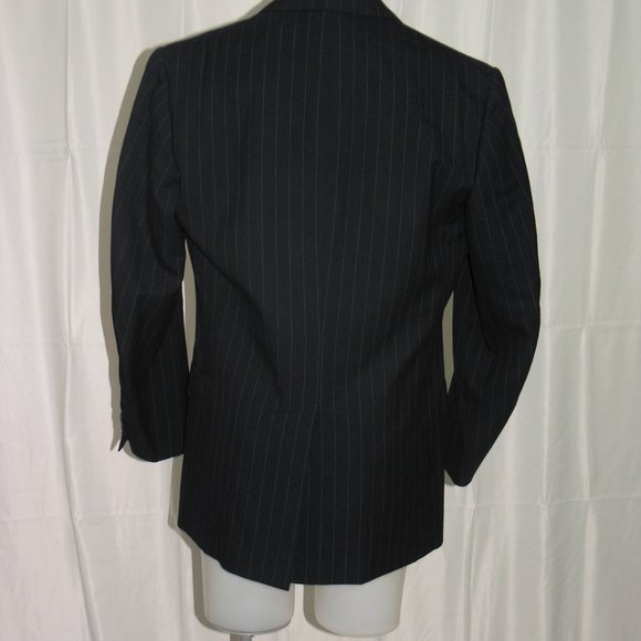 Norton & Sons Savile Row Navy Stripe Bespoke Two Button Suit Jacket 42L - Picture 7 of 10